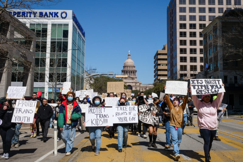 After Statements From Texas Leaders, Protesters Take to the Streets for Transgender&nbsp;Rights